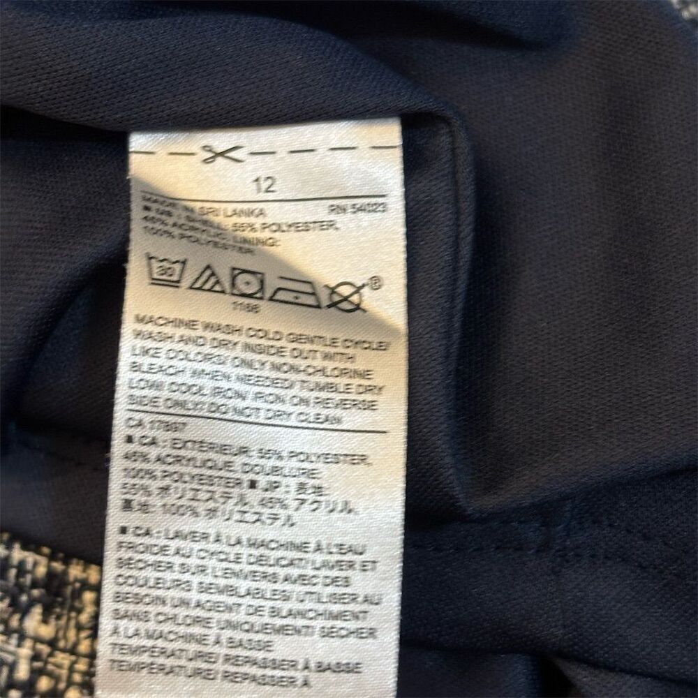 Banana Republic Women's Size 12 Navy White Tweed A-Line Skirt - Picture 7 of 9